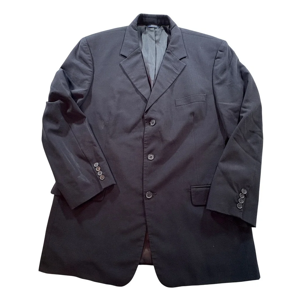 Brooks Brothers Blazer Men 44 Regular Navy Blue Worsted Wool 3 Button Sport Coat